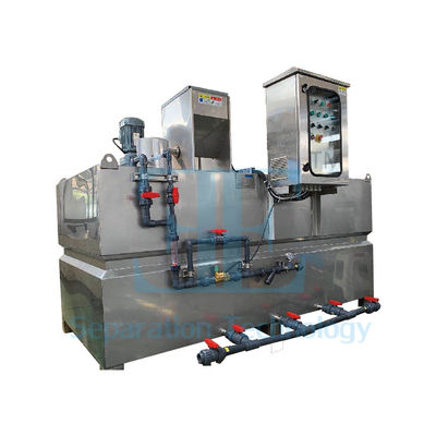 ระบบปริมาณโพลิเมอร์ที่ควบคุมโดย PLC พร้อมจอสัมผัสและเครื่องปั่นเก็บ 0.75kW